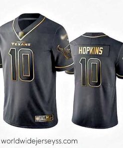 Exceptionally fashioned Texans 10 DeAndre Hopkins Black Stitched Football Limited Golden Edition Jersey