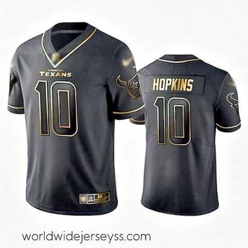 Exceptionally fashioned Texans 10 DeAndre Hopkins Black Stitched Football Limited Golden Edition Jersey