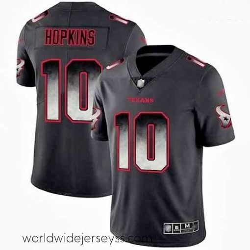 Exquisitely designed Texans 10 DeAndre Hopkins Black Stitched Football Vapor Untouchable Limited Smoke Fashion Jersey