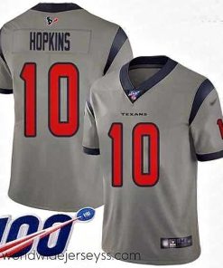 Exquisitely designed Texans 10 DeAndre Hopkins Gray Stitched Football Limited Inverted Legend 100th Season Jersey