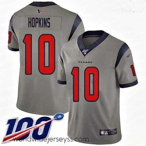 Exquisitely designed Texans 10 DeAndre Hopkins Gray Stitched Football Limited Inverted Legend 100th Season Jersey