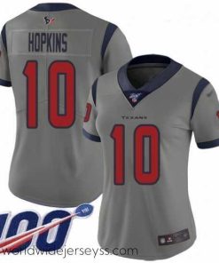 Finely crafted Texans #10 DeAndre Hopkins Gray Stitched Football Limited Inverted Legend 100th Season Jersey