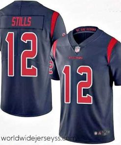 Exquisitely designed Texans 12 Kenny Stills Navy Blue Stitched Football Limited Rush Jersey