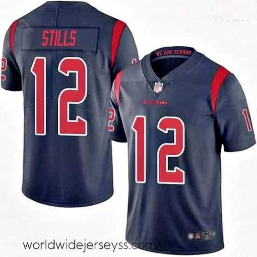 Exquisitely designed Texans 12 Kenny Stills Navy Blue Stitched Football Limited Rush Jersey