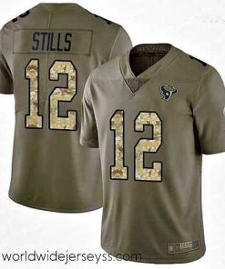 Exquisitely designed Texans 12 Kenny Stills Olive Camo Stitched Football Limited 2017 Salute To Service Jersey