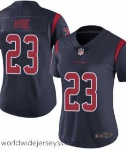Exceptionally fashioned Texans #23 Carlos Hyde Navy Blue Stitched Football Limited Rush Jersey 2