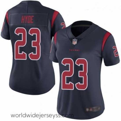 Finely crafted Texans #23 Carlos Hyde Navy Blue Stitched Football Limited Rush Jersey