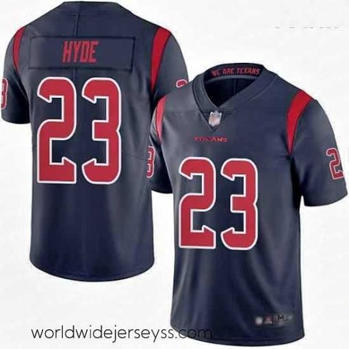 Exquisitely designed Texans #23 Carlos Hyde Navy Blue Stitched Football Limited Rush Jersey