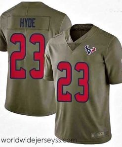 Marvelously styled Texans 23 Carlos Hyde Olive Stitched Football Limited 2017 Salute To Service Jersey