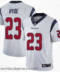 Finely crafted Texans 23 Carlos Hyde White Stitched Football Vapor Untouchable Limited Jersey