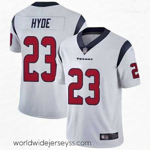 Finely crafted Texans 23 Carlos Hyde White Stitched Football Vapor Untouchable Limited Jersey