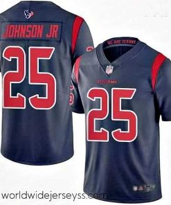 Exquisitely designed Texans #25 Duke Johnson Jr Navy Blue Stitched Football Limited Rush Jersey