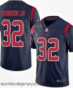 Exceptionally fashioned Texans 32 Lonnie Johnson Jr  Navy Blue Stitched Football Limited Rush Jersey