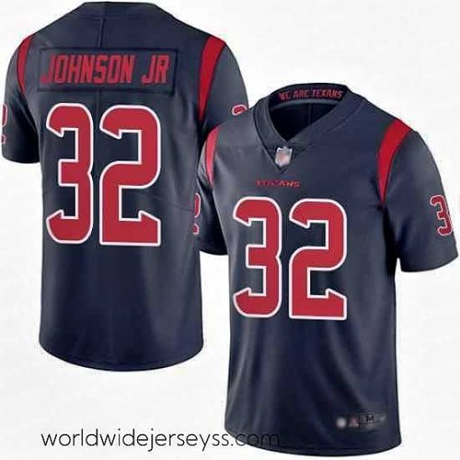 Exceptionally fashioned Texans 32 Lonnie Johnson Jr  Navy Blue Stitched Football Limited Rush Jersey