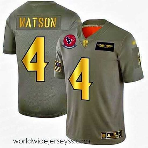 Finely crafted Texans 4 Deshaun Watson Camo Gold Stitched Football Limited 2019 Salute To Service Jersey