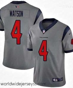 Superbly made Texans 4 Deshaun Watson Gray Stitched Football Limited Inverted Legend Jersey