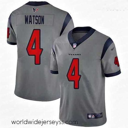 Superbly made Texans 4 Deshaun Watson Gray Stitched Football Limited Inverted Legend Jersey