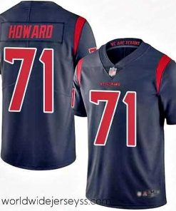 Exceptionally fashioned Texans 71 Tytus Howard Navy Blue Stitched Football Limited Rush Jersey