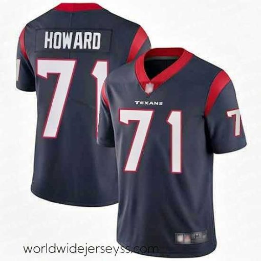 Superbly made Texans 71 Tytus Howard Navy Blue Team Color Stitched Football Vapor Untouchable Limited Jersey