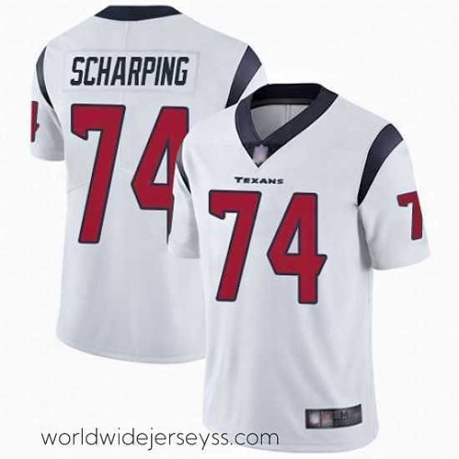 Superbly made Texans 74 Max Scharping White Stitched Football Vapor Untouchable Limited Jersey
