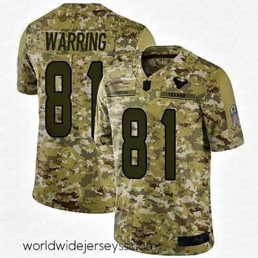 Superbly made Texans 81 Kahale Warring Camo Stitched Football Limited 2018 Salute To Service Jersey