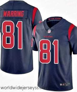 Finely crafted Texans 81 Kahale Warring Navy Blue Stitched Football Limited Rush Jersey