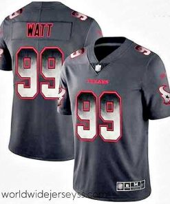 Marvelously styled Texans 99 J J  Watt Black Stitched Football Vapor Untouchable Limited Smoke Fashion Jersey