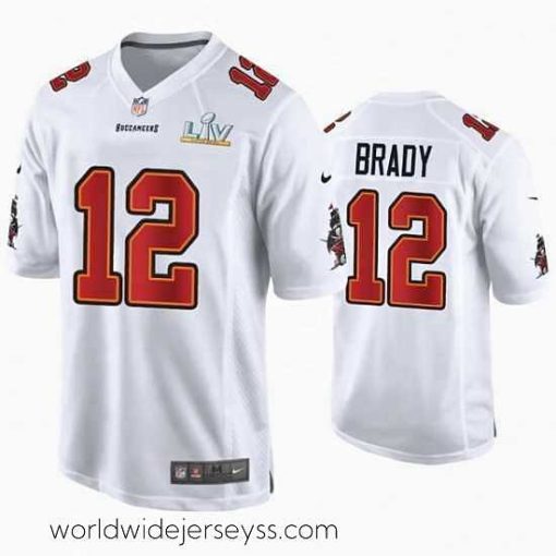 Exquisitely designed Tom Brady Buccaneers White Super Bowl Lv Game Fashion Jersey