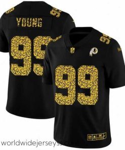 Exceptionally fashioned Washington Redskins 99 Chase Young Nike Leopard Print Fashion Vapor Limited NFL Jersey Black