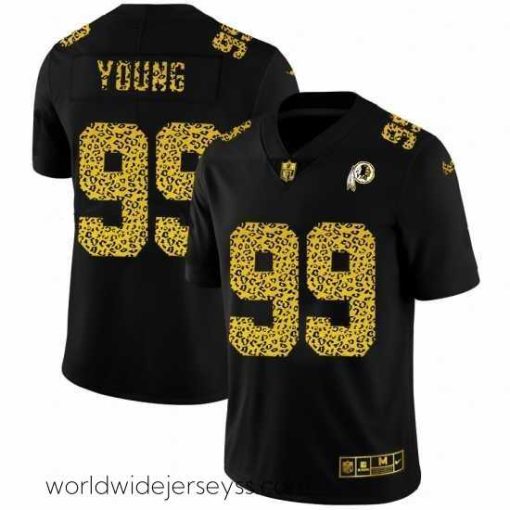 Exceptionally fashioned Washington Redskins 99 Chase Young Nike Leopard Print Fashion Vapor Limited NFL Jersey Black