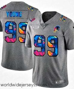 Marvelously styled Washington Redskins 99 Chase Young Nike Multi Color 2020 NFL Crucial Catch NFL Jersey Greyheather
