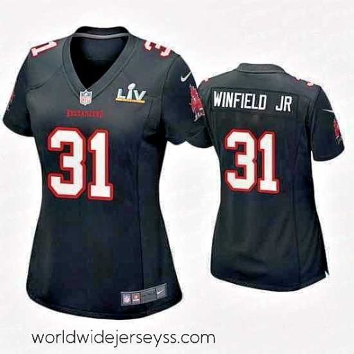 Marvelously styled Antoine Winfield Jr. Buccaneers Black Super Bowl Lv Game Fashion Jersey