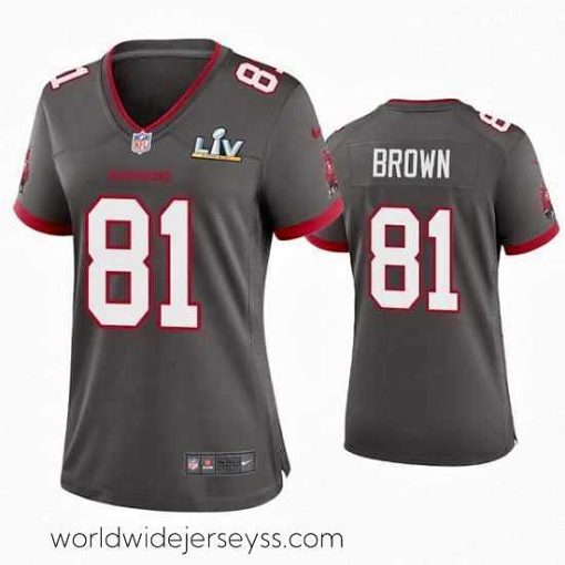 Exquisitely designed Antonio Brown Buccaneers Pewter Super Bowl Lv Game Jersey