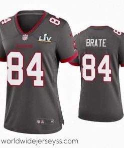 Exquisitely designed Cameron Brate Buccaneers Pewter Super Bowl Lv Game Jersey