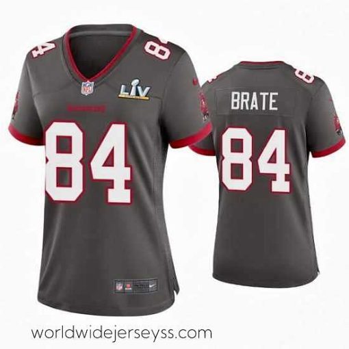Exquisitely designed Cameron Brate Buccaneers Pewter Super Bowl Lv Game Jersey