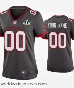 Finely crafted Custom Buccaneers Pewter Super Bowl Lv Game Jersey
