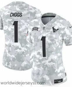 Finely crafted Houston Texans 1 Stefon Diggs 2024 F.U.S.E Arctic Camo Salute To Service Limited Stitched Football Jersey