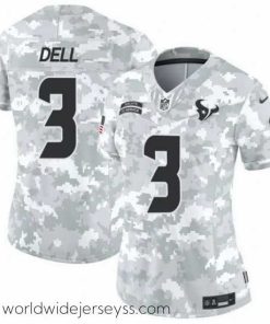 Marvelously styled Houston Texans 3 Tank Dell 2024 F.U.S.E Arctic Camo Salute To Service Limited Stitched Football Jersey