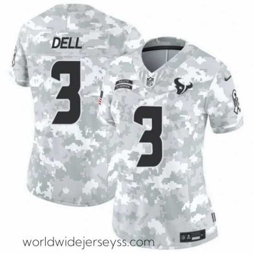 Marvelously styled Houston Texans 3 Tank Dell 2024 F.U.S.E Arctic Camo Salute To Service Limited Stitched Football Jersey