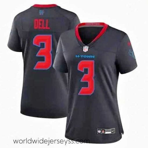 Exquisitely designed Houston Texans 3 Tank Dell Navy Blue 2024 Alternate F.U.S.E Vapor Stitched Football Jersey