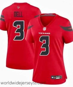 Superbly made Houston Texans 3 Tank Dell Red 2024 Alternate F.U.S.E Vapor Stitched Football Jersey