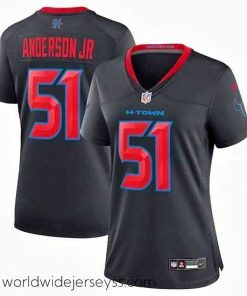 Exquisitely designed Houston Texans 51 Will Anderson Jr  Navy 2024 2nd Alternate Stitched Jersey