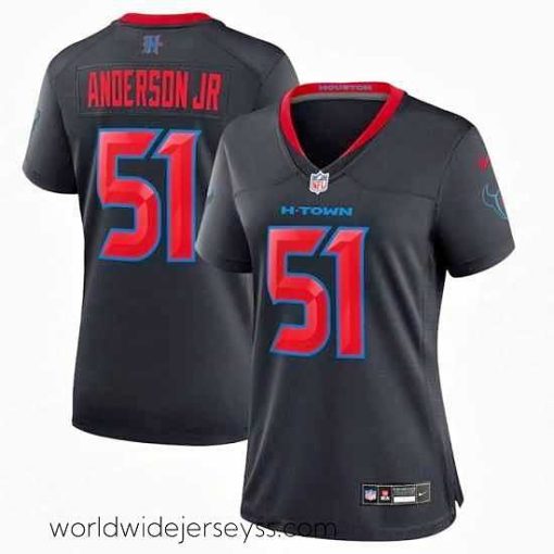 Exquisitely designed Houston Texans 51 Will Anderson Jr  Navy 2024 2nd Alternate Stitched Jersey