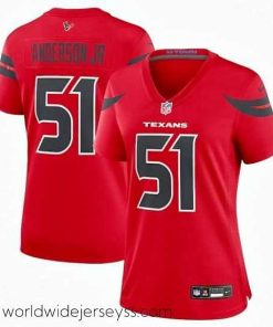 Exceptionally fashioned Houston Texans 51 Will Anderson Jr  Red 2024 Alternate Stitched Jersey