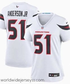 Exceptionally fashioned Houston Texans 51 Will Anderson Jr  White 2024 Stitched Jersey