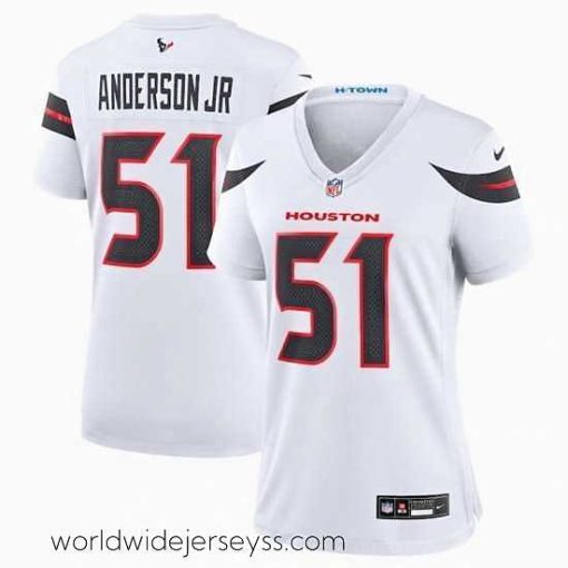 Exceptionally fashioned Houston Texans 51 Will Anderson Jr  White 2024 Stitched Jersey