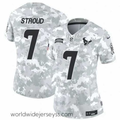Exceptionally fashioned Houston Texans 7 C J  Stroud 2024 F.U.S.E Arctic Camo Salute To Service Limited Stitched Football Jersey