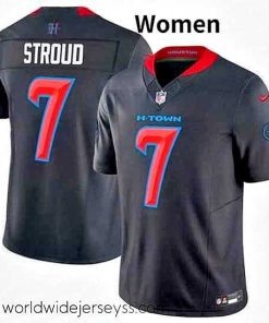 Marvelously styled Houston Texans 7 C J  Stroud Navy 2024 2nd Alternate F.U.S.E Vapor Stitched Jersey