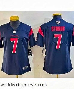 Marvelously styled Houston Texans 7 C J  Stroud Navy Color Rush Vapor Untouchable Limited Stitched Jersey