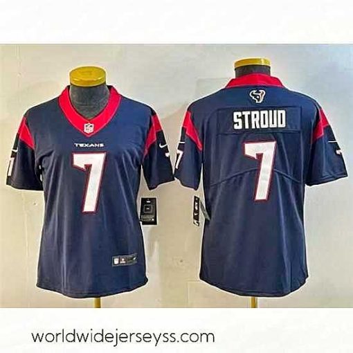 Marvelously styled Houston Texans 7 C J  Stroud Navy Vapor Untouchable Limited Stitched Jersey